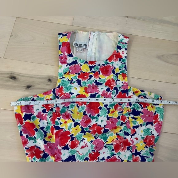 Vintage Robbie Bee 100% Cotton Floral Dress Size 10 - Picture 9 of 15